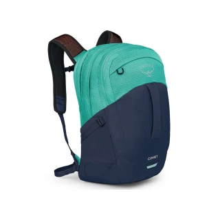 【Osprey】Comet 30 多功能休閒後背包 30L 藍/綠(商務通勤背包 電腦背包 筆電背包)