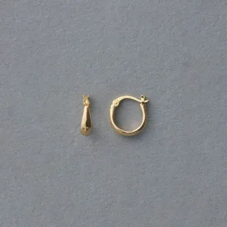 【ete】K10YG 閃耀精緻簡約圈形耳環(金色)