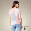 【GLORY21】速達-網路獨賣款-粉嫩撞色針織上衣(粉紅色)