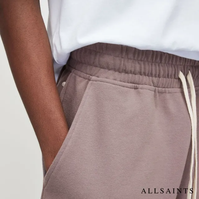 【ALLSAINTS】HELIX 休閒極簡素面抽繩棉質混紡短褲 MF069S(直筒版型)
