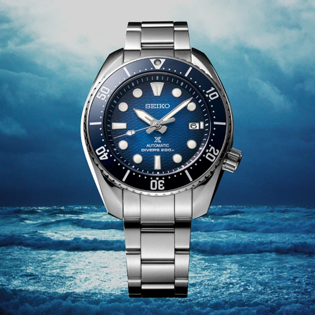 SEIKO 精工SEIKO 精工 PROSPEX系列 SUMO相撲 陶瓷錶圈 漸層藍 潛水機械腕錶 新年禮物(SPB321J1/6R35-02C0B)