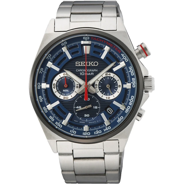 SEIKO 精工 CS 賽車三眼計時手錶-41mm 新年禮物(SSB407P1/8T63-00T0B)