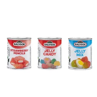【西班牙Salysol】薩里迷你罐頭-軟糖系列60g-綜合軟糖/草莓軟糖/水果造型軟糖
