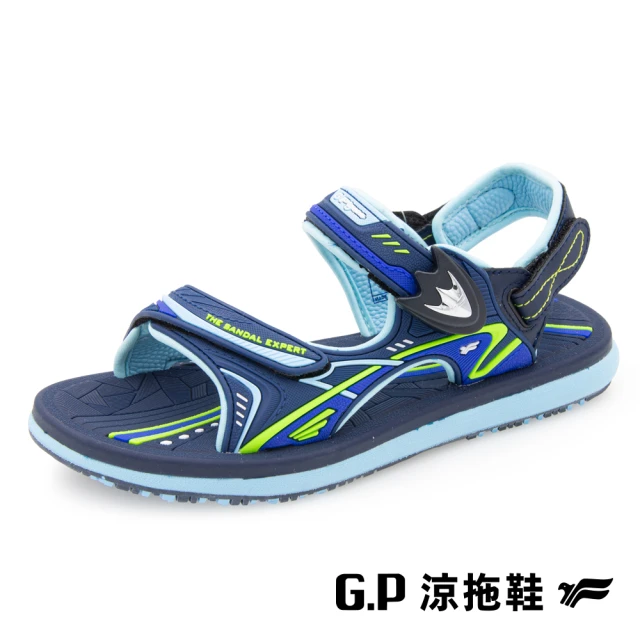 G.P 兒童休閒磁扣兩用涼拖鞋G9571B-藍色(SIZE:28-34 共二色)