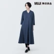 【MUJI 無印良品】女棉混二重織V領洋裝(共2色)