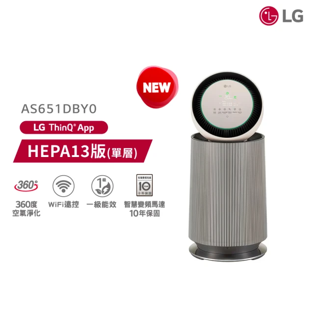 LG 樂金 寵物版抗敏循環空氣清淨機-二代專業版(360°全室淨化/AS651DBY0/UVnano)