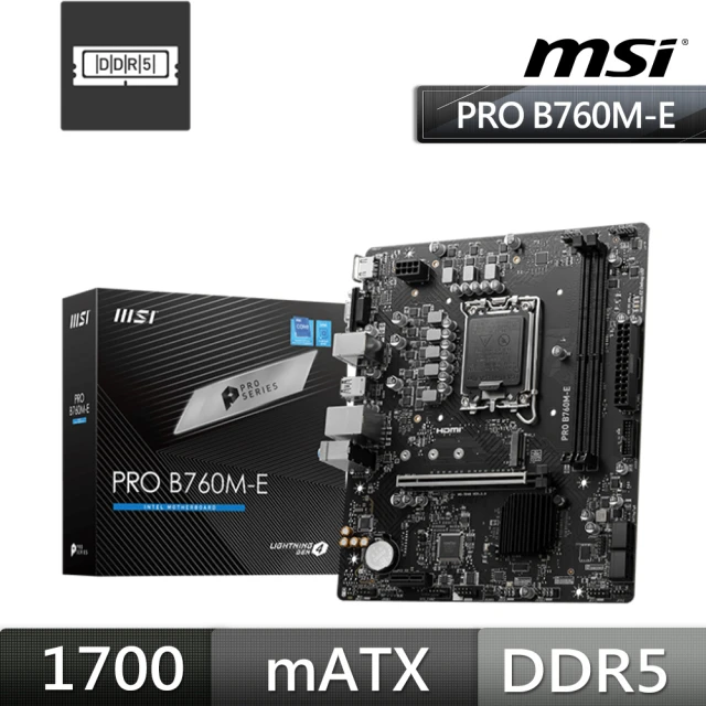 MSI 微星 PRO B760M-G DDR4 主機板+微星
