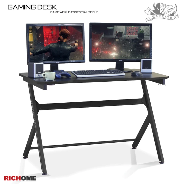 【RICHOME】WARRIOR電競玩家電腦桌/電競桌/書桌/工作桌(3色附杯架 耳機架)