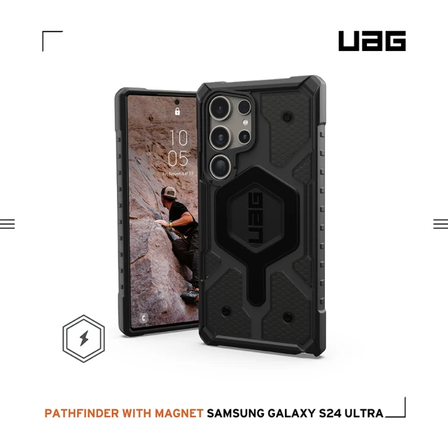 UAG Galaxy S24 Ultra 磁吸式耐衝擊保護殼-透黑(支援MagSafe功能)