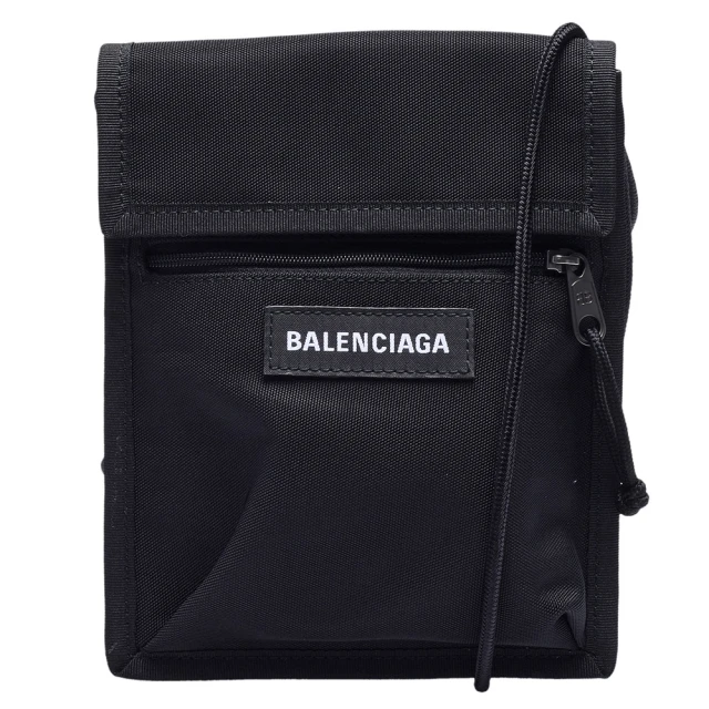 Balenciaga 巴黎世家Balenciaga 巴黎世家 經典Explorer系列品牌粗體字母尼龍斜背包(小-黑532298-TYY5-1000)
