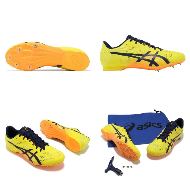 【asics 亞瑟士】田徑釘鞋 Hyper MD 8 男鞋 黃 藍 輕量 穩定 可換釘 田徑 競速 運動鞋 亞瑟士(1093A198750)
