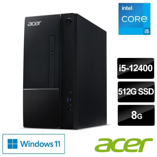【Acer 宏碁】24型電競螢幕組★i5六核電腦(Aspire TC-1750/i5-12400/8G/512G SSD/W11)