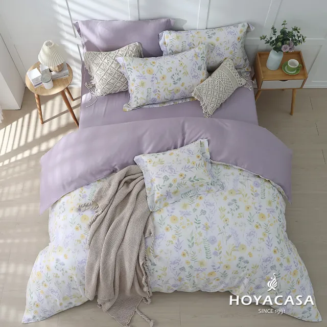 【HOYACASA  禾雅寢具】100%抗菌天絲兩用被床包組-芊芊花香(加大)