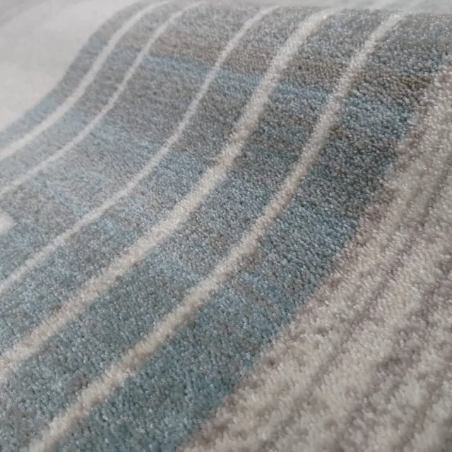 【山德力】簡約線條感地毯 200x290cm 格蘭(藍色 米白)