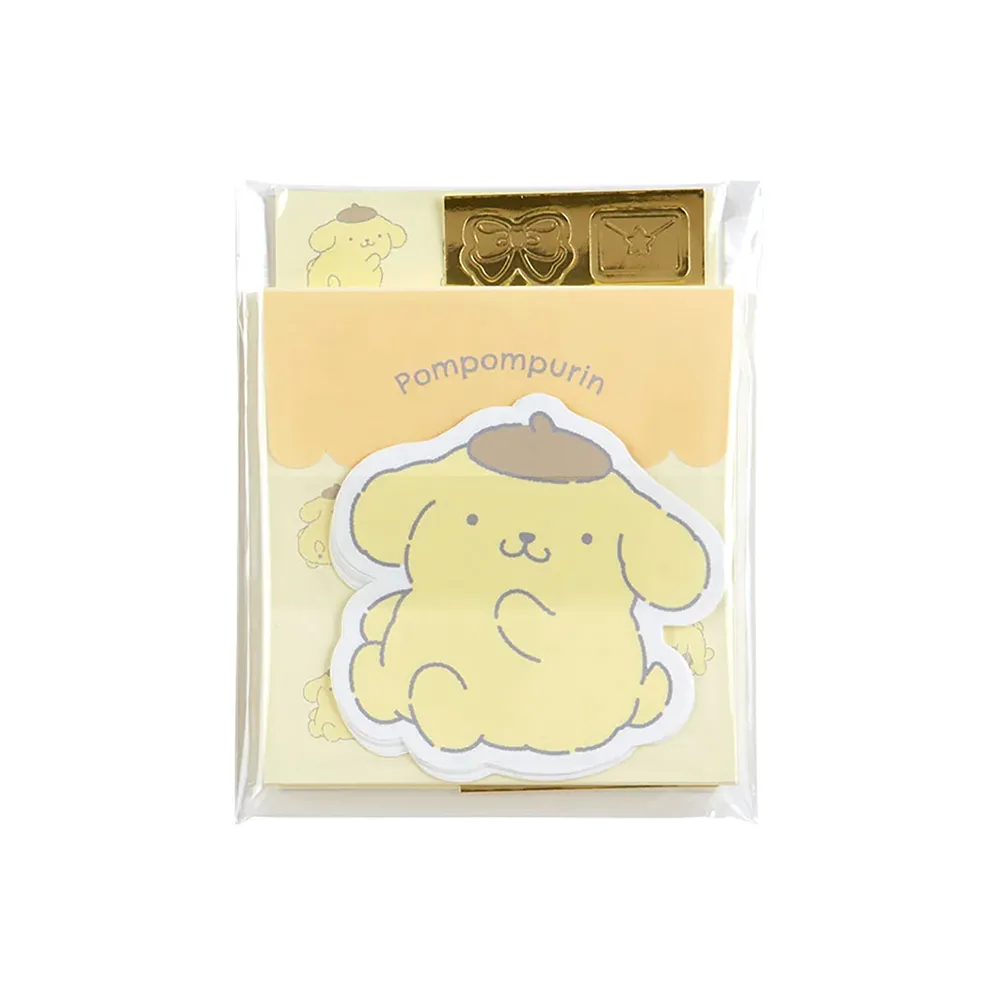 【SANRIO 三麗鷗】蓬鬆毛絨系列 迷你信封信紙組 布丁狗