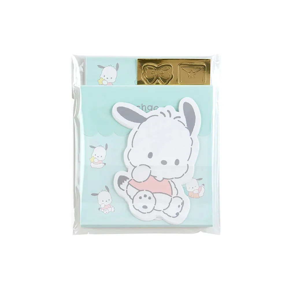 【SANRIO 三麗鷗】蓬鬆毛絨系列 迷你信封信紙組 帕恰狗