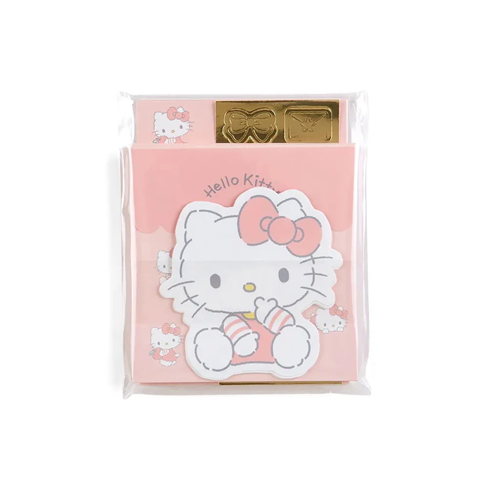 【SANRIO 三麗鷗】蓬鬆毛絨系列 迷你信封信紙組 Hello Kitty