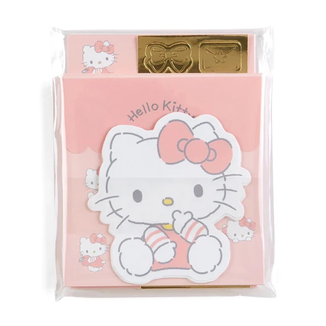 SANRIO 三麗鷗 蓬鬆毛絨系列 迷你信封信紙組 Hello Kitty