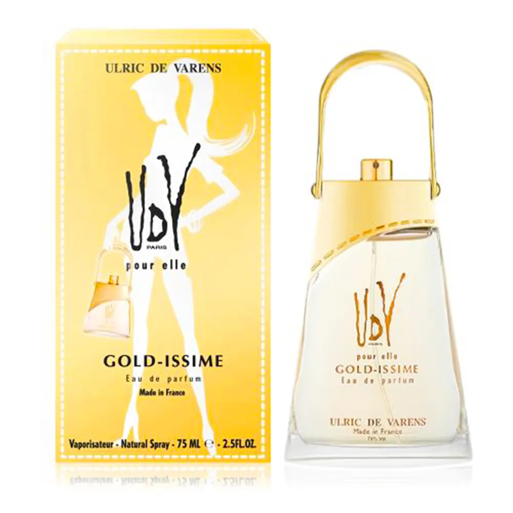 【ULRIC DE VARENS】UDV 金色手提包女性淡香精 75ml(專櫃公司貨)