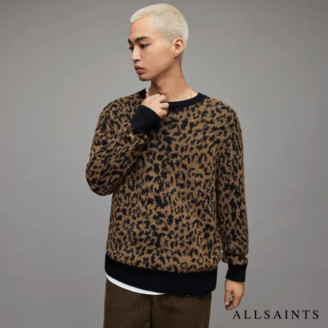 【ALLSAINTS】CATT 羊毛豹紋針織上衣 MK108X(舒適版型)