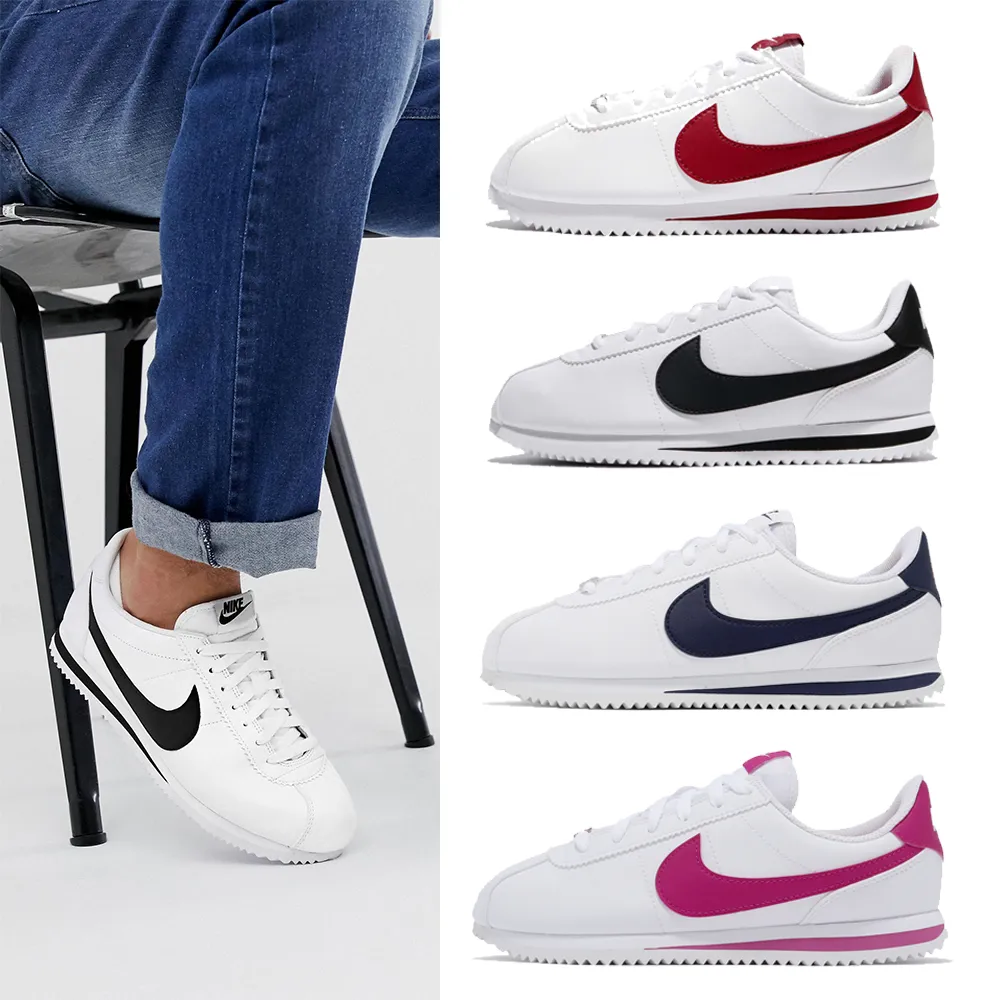 【NIKE 耐吉】阿甘鞋 Cortez Basic Sl GS 大童 女鞋 經典 休閒鞋 復古 皮革 單一價(904764-109)