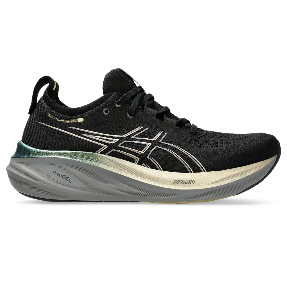 【asics 亞瑟士】GEL-NIMBUS 26 PLATINUM 男款 PLATINUM白金系列 緩衝 慢跑鞋(1011B922-001)