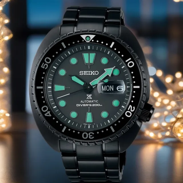 【SEIKO 精工】Prospex 黑潮夜視 200米潛水機械錶-45mm 送行動電源 畢業禮物(SRPK43K1/4R36-06Z0SD)
