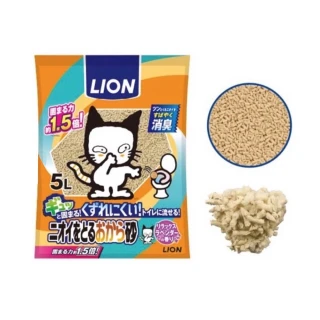 【LION 獅王】米可多寵物精品 日本獅王 貓砂豆腐砂(5L 六包 凝結力增強)