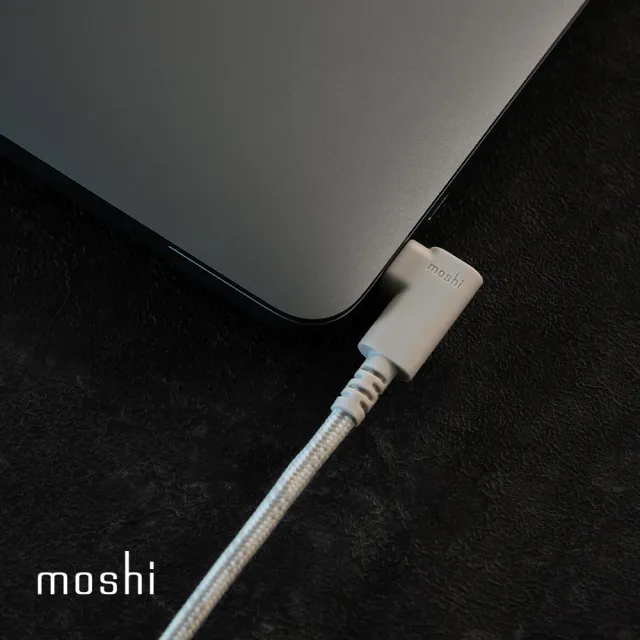 【moshi】Integra™ 強韌系列 USB-C to USB-C 90度彎頭 240W/480Mbps 充電/傳輸編織線(1.5M)