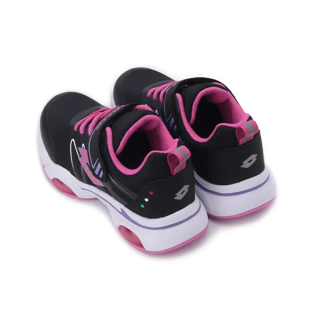 【LOTTO】19-23cm D AIR 輕量雙氣墊跑鞋 黑紫 中大童鞋 LT2AKR6310