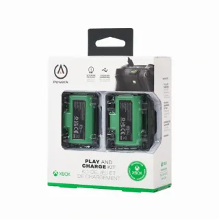 【PowerA】XBOX 官方授權副廠 遊戲手把同步充電套件(雙顆組含USB-C充電線)