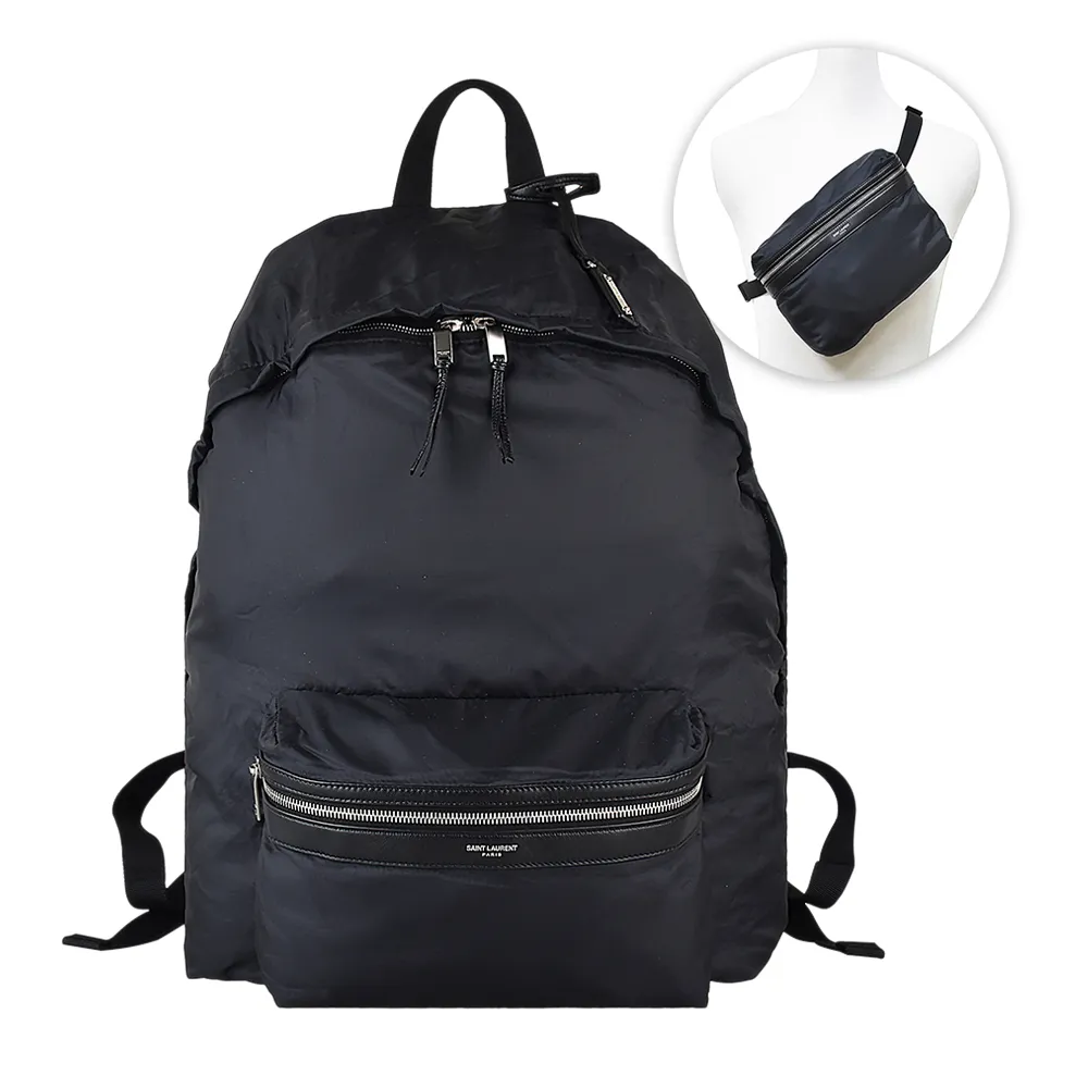 YSL YSL SAINT LAURENT FOLDABLE BACKPACK LOGO momo 2024 12