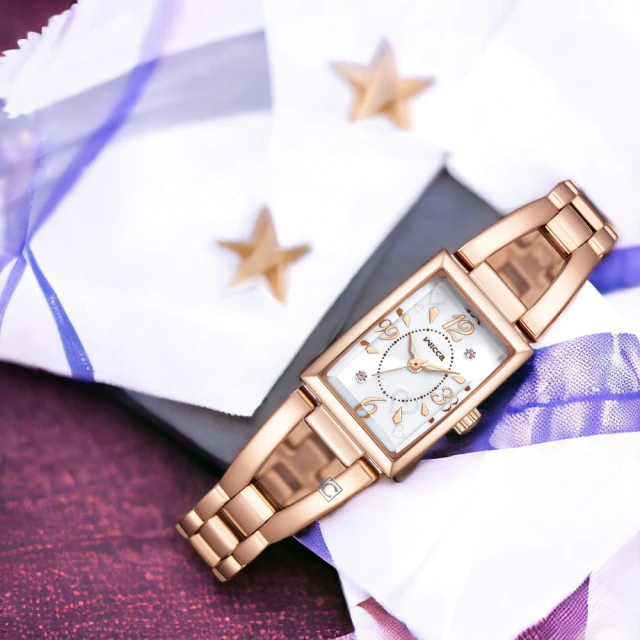 CITIZEN 星辰 Wicca 公主系列 方形太陽能腕錶 新年禮物 手錶(KF7-562-21)