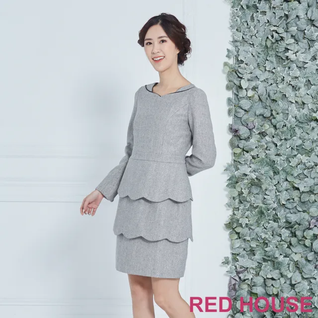 【RED HOUSE 蕾赫斯】羊毛層次洋裝(共2色)
