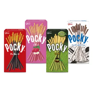 【Glico 格力高】Pocky百奇巧克力棒20盒入(巧克力/草莓棒/抹茶/牛奶餅乾)