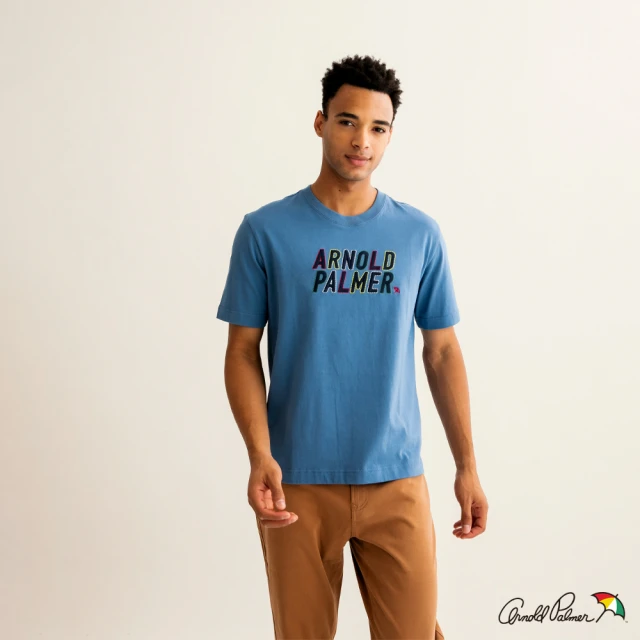 Arnold Palmer 雨傘 男裝-撞色拼接字母刺繡T恤