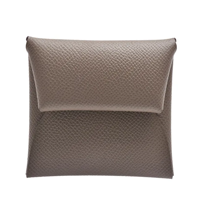 【Hermes 愛馬仕】經典Bastia系列EPSOM牛皮方型暗釦零錢包(大象灰色H041054CK-ETOUPE)