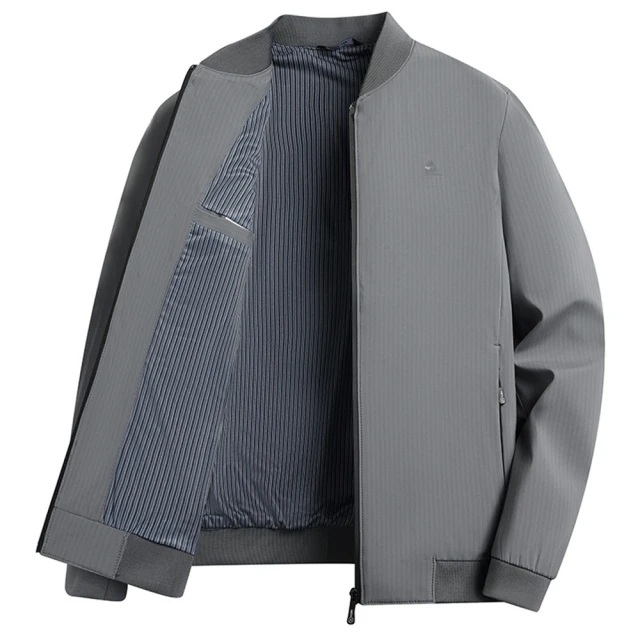 米蘭精品米蘭精品 現貨 防風外套休閒夾克(抗皺透氣棒球領修身男外套3色74gr52)