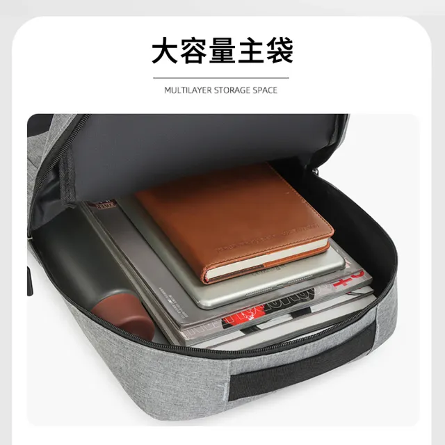【The rare】三合一減壓防潑水電腦後背包(大容量多隔層/15.6吋筆電包/商務通勤包/筆電後背包/雙肩包)