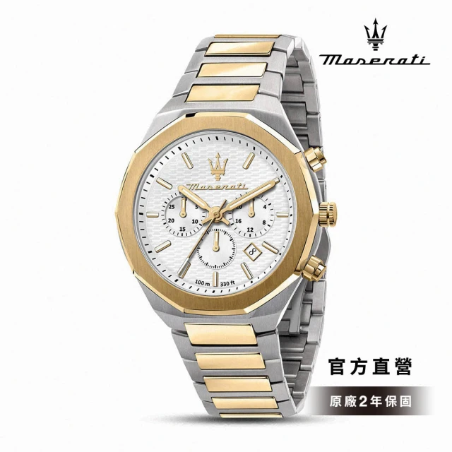 SEIKO 精工 直條紋三眼質感紳士計時手錶 41mm(SB
