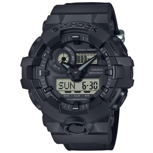 CASIO 卡西歐CASIO 卡西歐 G-SHOCK 街頭時尚雙顯腕錶 新年禮物(GA-700BCE-1A)