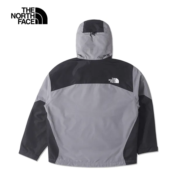 【The North Face 官方旗艦】北面UE男款灰色防水透氣可調節連帽衝鋒衣｜879ERPI