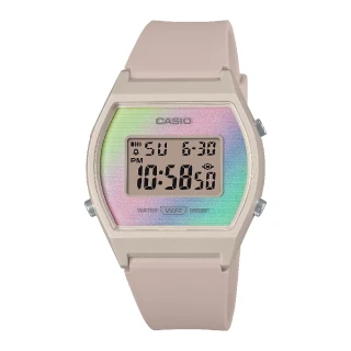 【CASIO 卡西歐】精緻漸變粉彩時尚腕錶 粉色 35mm(LW-205H-4A)
