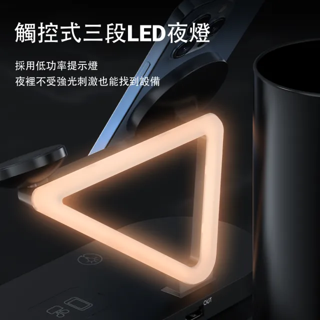 【ACEFAST】35W E9 MagSafe磁吸LED氣氛燈三合一無線充電座(支援iPhone、Apple手錶、耳機同時充電)