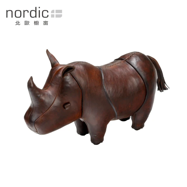【北歐櫥窗】Omersa Rhino 犀牛 手工皮革擺飾(小)