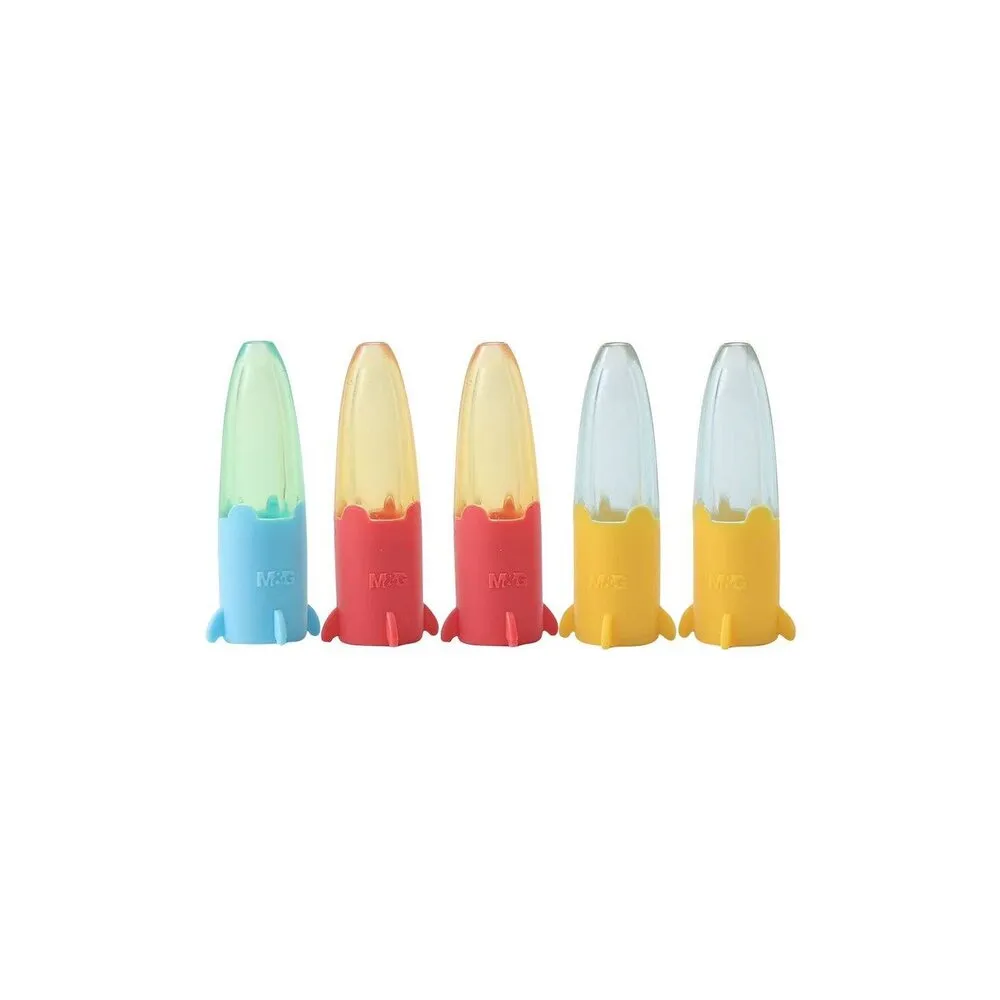 【M&G 晨光文具】FS4051E 小火箭 通用筆蓋 防鉛筆盒髒 5入 筆蓋 筆套 筆帽 粗