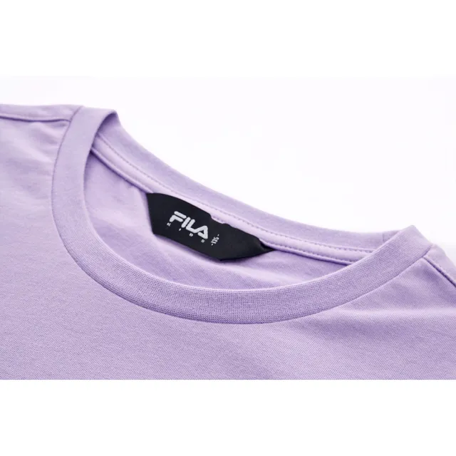 【FILA官方直營】KIDS 童裝 女童 童短袖圓領上衣-淺紫(5TEY-4912-PL)