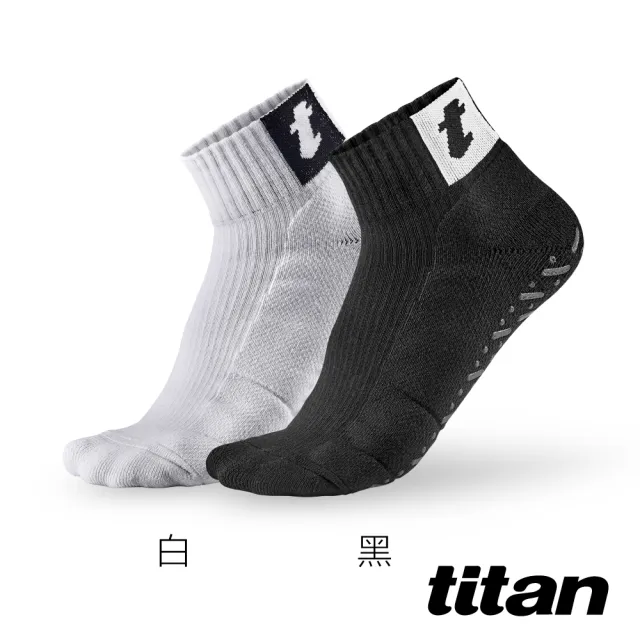 【titan 太肯】側向運動襪 Elite_黑色(羽球、網球、桌球專用)