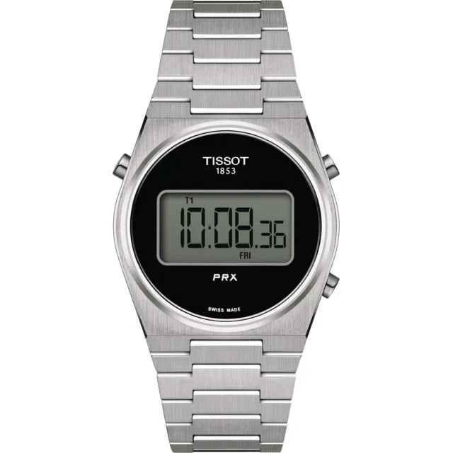 【TISSOT 天梭】官方授權 PRX Digital 電子錶手錶-35mm 送行動電源 畢業禮物(T1372631105000)