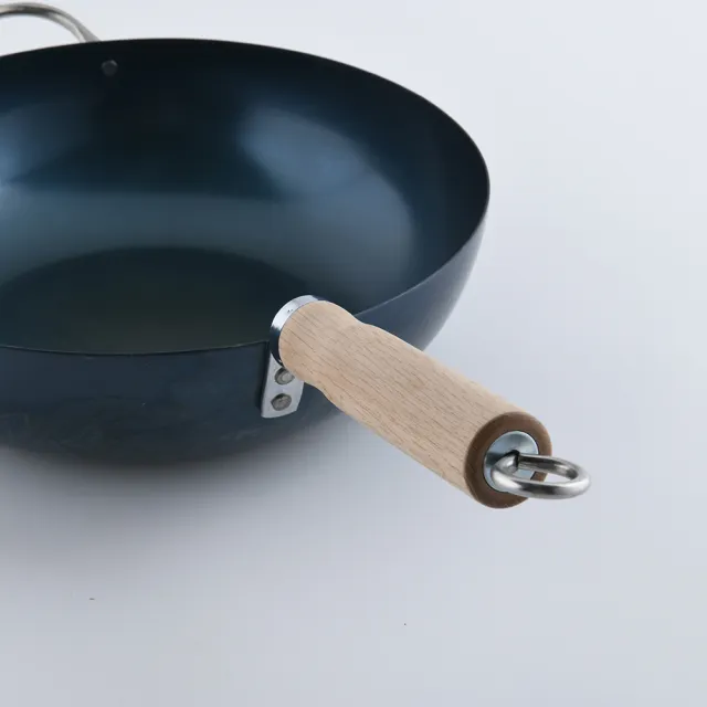 【京都活具】木柄平底深鐵鍋 30cm 日本製 平底鍋 炒鍋 {電磁爐 IH爐可用}(平輸品)